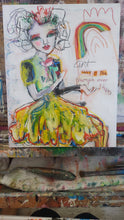 Load image into Gallery viewer, Original painting "Art is Triumph" oil on birch panel, 8" x 10"