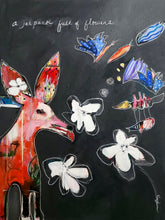 Load image into Gallery viewer, Original painting "A Jetpack Full of Flowers", oil on canvas, 30" x 40"