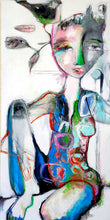 Load image into Gallery viewer, Original painting "Calling Card of Intention", oil on canvas, 15" x 30"