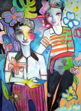 Load image into Gallery viewer, Original painting "Cloud Petals and Atmospheric Love Letters", oil on canvas, 30" x 40"