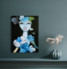 Load image into Gallery viewer, Original painting "The Day I Impersonated A Cloud" oil on canvas, 9" x 12"