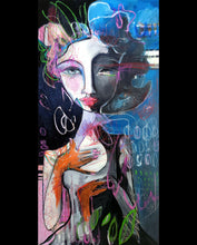 Load image into Gallery viewer, Original painting "Defining The Cosmos, oil on canvas, 15" x 30"