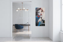 Load image into Gallery viewer, Original painting "King of The Paper Airplanes", oil on birch panel, 16" x 32"