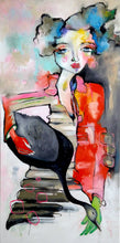 Load image into Gallery viewer, Original Painting, "Pretty Buildings", oil on canvas, 24" x 48"