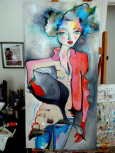 Load image into Gallery viewer, Original Painting, "Pretty Buildings", oil on canvas, 24" x 48"