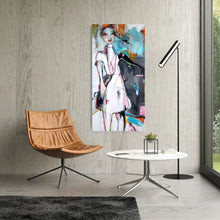 Load image into Gallery viewer, Original painting "Shape Shifter", oil on canvas, 24" x 48"