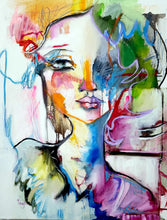Load image into Gallery viewer, Colorful abstract painting of a woman's face with artistic brushstrokes.