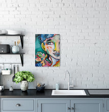 Load image into Gallery viewer, Original painting "Unmasked" oil on canvas, 6" x 8"