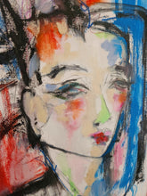 Load image into Gallery viewer, Original painting "Calling Card of Intention", oil on canvas, 15" x 30"
