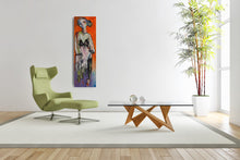 Load image into Gallery viewer, Original painting "Bringing Down The Heavens", oil on canvas, 12" x 36"