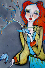 Load image into Gallery viewer, Printed Art Card, "Bluebird", 4"x 6" x 1.0 mm thick substrate paper, Collectible, Frameable