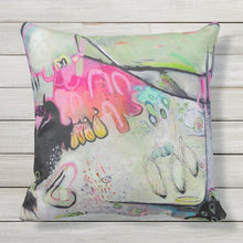 Load image into Gallery viewer, Artful Pillow, OUTDOOR, 20" x 20", "Wild Fury" side 1 "Hard U Turn" side 2