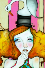 Load image into Gallery viewer, Printed Art Card, "In Lieu of a Swan", 4"x 6" x 1.0 mm thick substrate paper, Collectible, Frameable