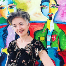 Load image into Gallery viewer, Original painting "Arrogant Art Mentors" oil on canvas, 48" x 48"