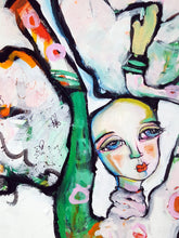 Load image into Gallery viewer, Original Painting, "The Mesmerizing Of High Society", oil on birch panel, 12" x 24"