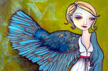 Load image into Gallery viewer, Printed Art Card, "Mourning Dove", 4"x 6" x 1.0 mm thick substrate paper, Collectible, Frameable