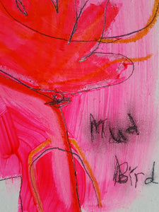 Original painting "Mud Bird" oil on birch panel, 6" x 8"