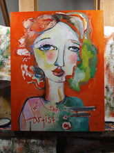 Load image into Gallery viewer, Original painting "Of This Artist", oil on birch panel, 11" x 14"