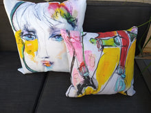 Load image into Gallery viewer, Artful Pillow, home accent, 13" x 21" lumbar, "Transforming The Warp"