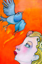 Load image into Gallery viewer, Printed Art Card, "Sky Totem, 4"x 6" x 1.0 mm thick substrate paper, Collectible, Frameable