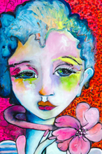 Load image into Gallery viewer, Printed Art Card, "Star Gazer, 4"x 6" x 1.0 mm thick substrate paper, Collectible, Frameable