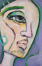 Load image into Gallery viewer, Original painting "Stretching Lines" oil on birch panel, 6" x 8"