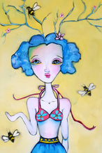 Load image into Gallery viewer, Printed Art Card, "Swimming With The Bees", 4"x 6" x 1.0 mm thick substrate paper, Collectible, Frameable