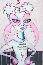 Load image into Gallery viewer, Printed Art Card, "Thunder", 4"x 6" x 1.0 mm thick substrate paper, Collectible, Frameable