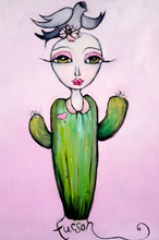 Load image into Gallery viewer, Printed Art Card, "Tucson" in pink, 4"x 6" 1.0 mm thick substrate paper, Collectible, Frameable