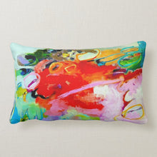 Load image into Gallery viewer, Artful Pillow, home accent, 13" x 21" lumbar, "Wild Fury"