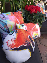 Load image into Gallery viewer, Artful Pillow, OUTDOOR, 20" x 20", "The Get Down" side 1 "The Get Down Crop" side 2