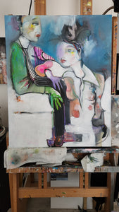 Original painting "She Collapsed The Sky", oil on canvas, 24" x 30"