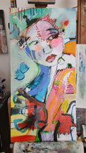 Load image into Gallery viewer, Original painting &quot;King of The Paper Airplanes&quot;, oil on birch panel, 16&quot; x 32&quot;
