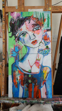 Load image into Gallery viewer, Original painting &quot;King of The Paper Airplanes&quot;, oil on birch panel, 16&quot; x 32&quot;
