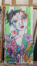 Load image into Gallery viewer, Original painting &quot;King of The Paper Airplanes&quot;, oil on birch panel, 16&quot; x 32&quot;
