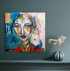 Original painting "Prince or Pauper", oil on canvas, 24" x 24"