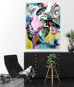 Original painting "Welcoming Expanded Consciousness", mixed media on canvas, 30" x 40"