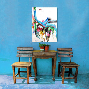 Original painting "She's No Delicate Flower", oil on canvas, 30" x 40"