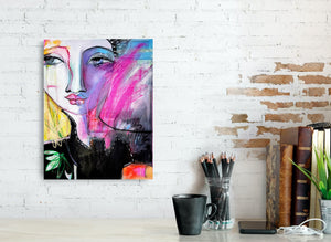 Original painting "Calligraphy" oil on canvas, 12" x 14"