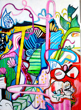 Load image into Gallery viewer, Original painting "Figure 8's" mixed media on canvas, 36"  x 48"
