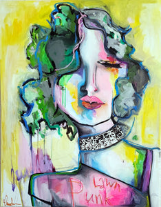 Original painting "Lawn Punk", oil on canvas, 22" x 28"