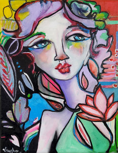 Original painting "One Thousand Petals" oil on canvas, 8" x 10"
