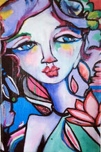 Load image into Gallery viewer, Paper Print on Canvas "One Thousand Petals" oil on canvas, 4" x 6"
