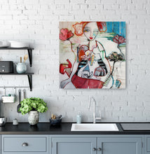 Load image into Gallery viewer, Original Painting, &quot;Thirsty for Flowers&quot;, mixed media on canvas, 20&quot; x 20&quot;
