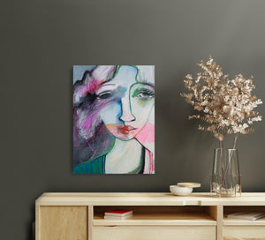 Original painting "Unfinished Notes" oil on canvas, 9" x 12"