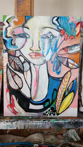 Original painting "Vestibule" oil on birch panel, 9" x 12"