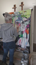 Load and play video in Gallery viewer, Original painting &quot;Truth Rainbow&quot; oil on canvas, 36&quot;  x 48&quot;

