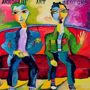 Original painting "Arrogant Art Mentors"  oil on canvas, 48"  x 48"