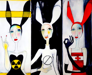 Original Painting, Fleshing The Wound, oil on canvas, 12" x 24"