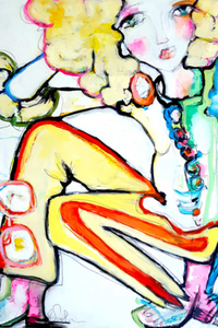 Printed Art Card, "Disco Inferno", 4"x 6" x 1.0 mm thick substrate paper, Collectible, Frameable